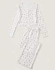 Camille Lounge Set, floral-print lounge set with a fitted long-sleeve top and matching trousers