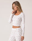 Camille Lounge Set, floral-print lounge set, view 4