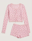 Fleurette Sleep Set, floral-print sleep set, view 4