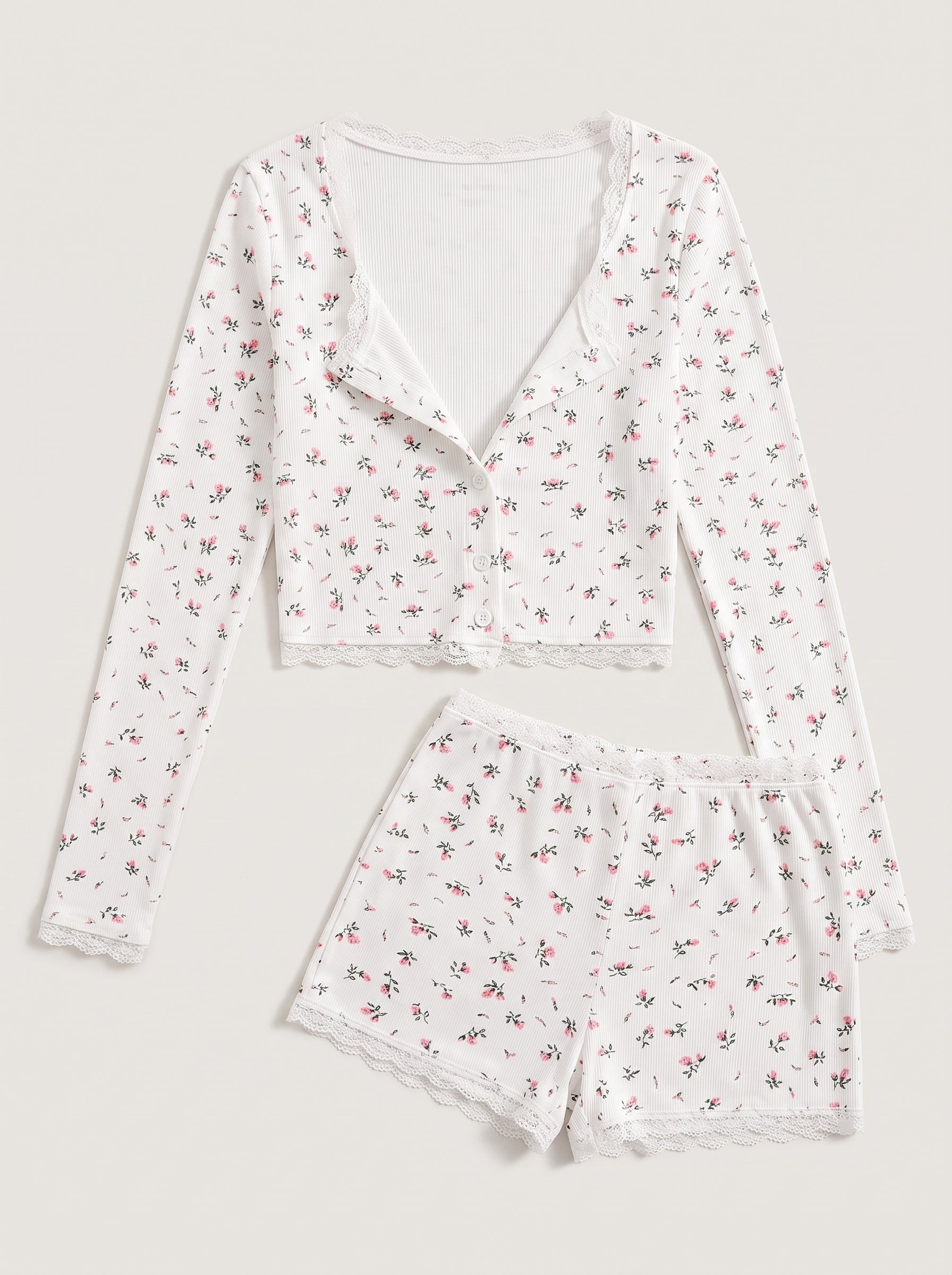 Fleurette Sleep Set, floral-print sleep set, view 5