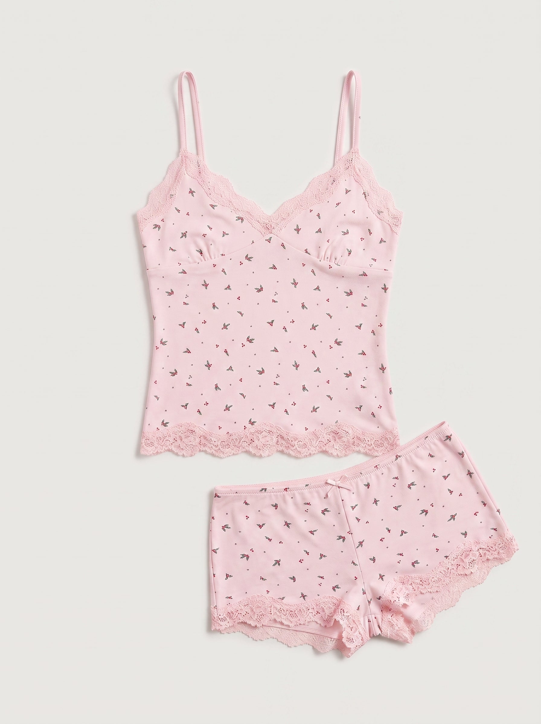 Rosalie Short Set, floral-print short set with a lace-trim camisole and matching shorts