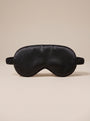 Nuit Sleep Mask in black, satin sleep mask with a contoured nose panel and adjustable strap