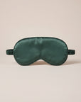 Nuit Sleep Mask in forest green, satin sleep mask with a contoured nose panel and adjustable strap