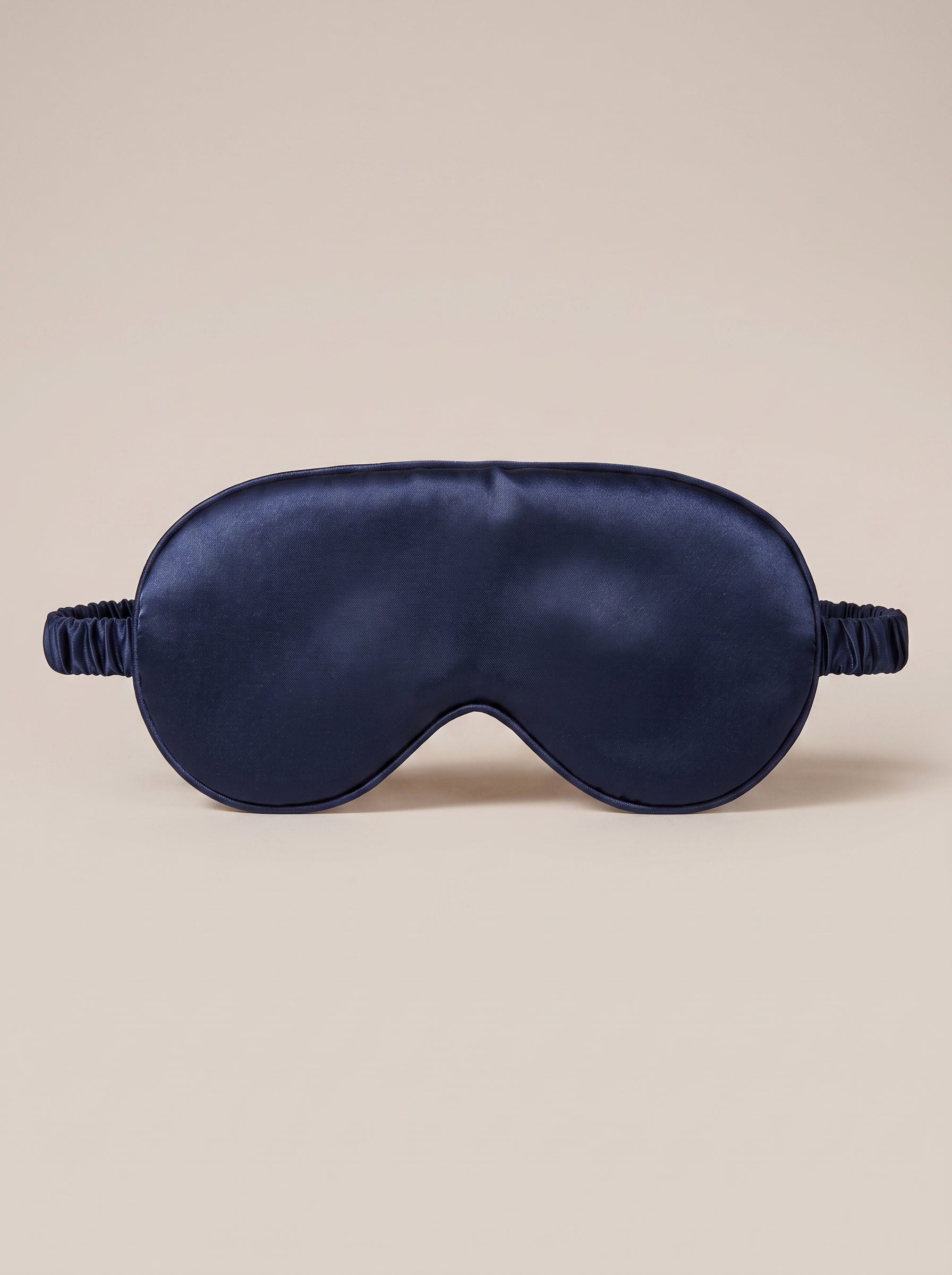 Nuit Sleep Mask in midnight navy, satin sleep mask with a contoured nose panel and adjustable strap