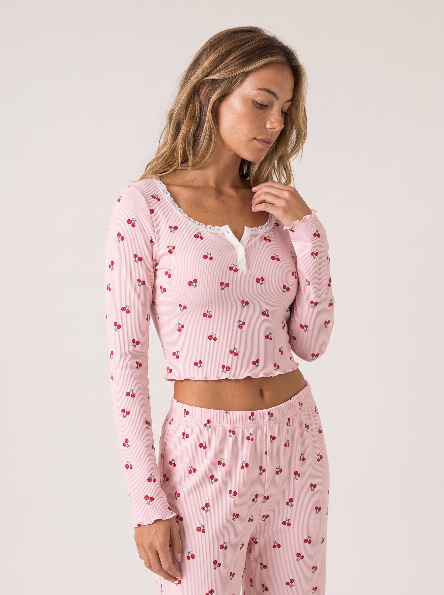 Cerise Lounge Set, cherry-print lounge set, view 5