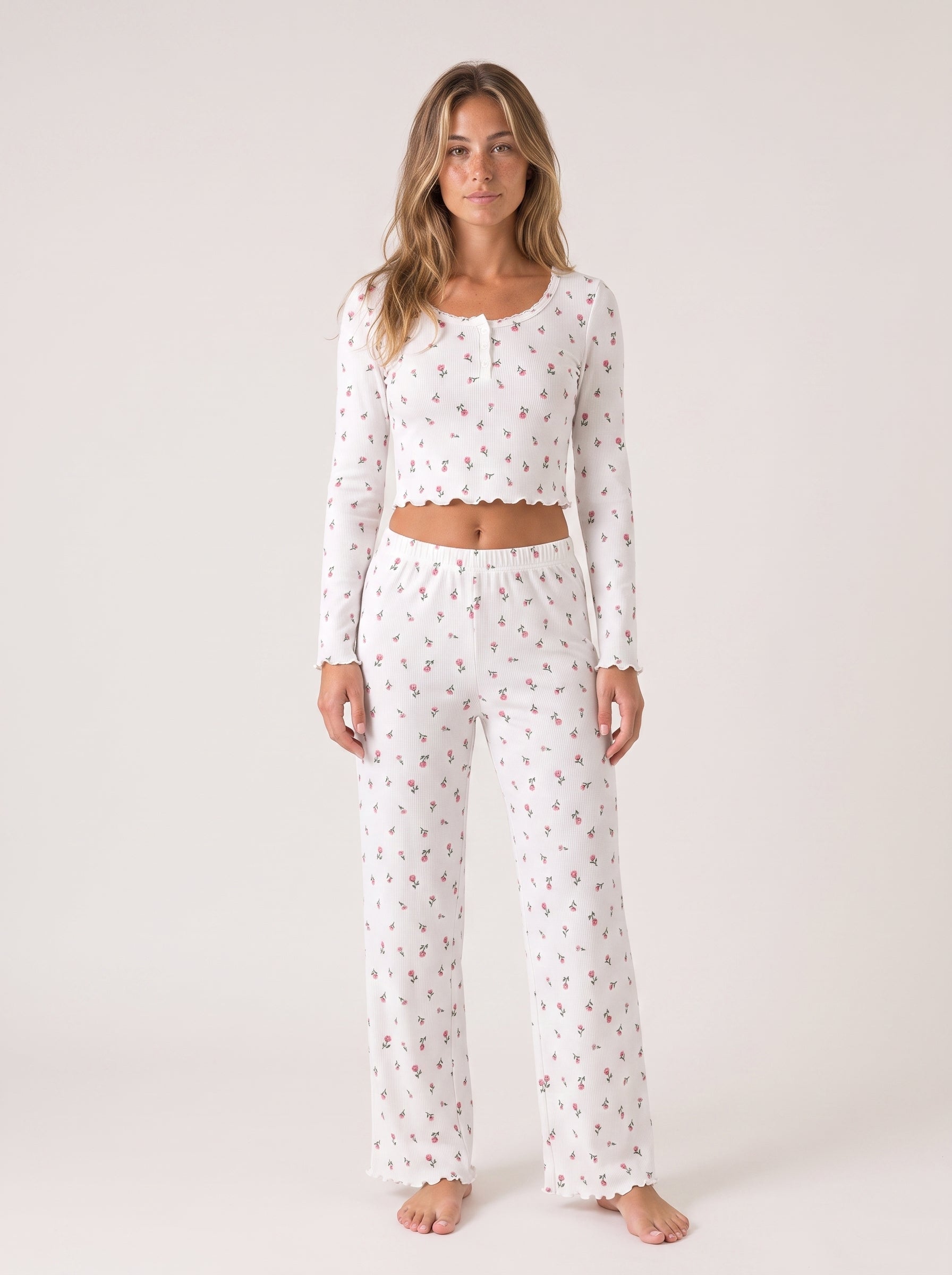 Camille Lounge Set, floral-print lounge set, view 2