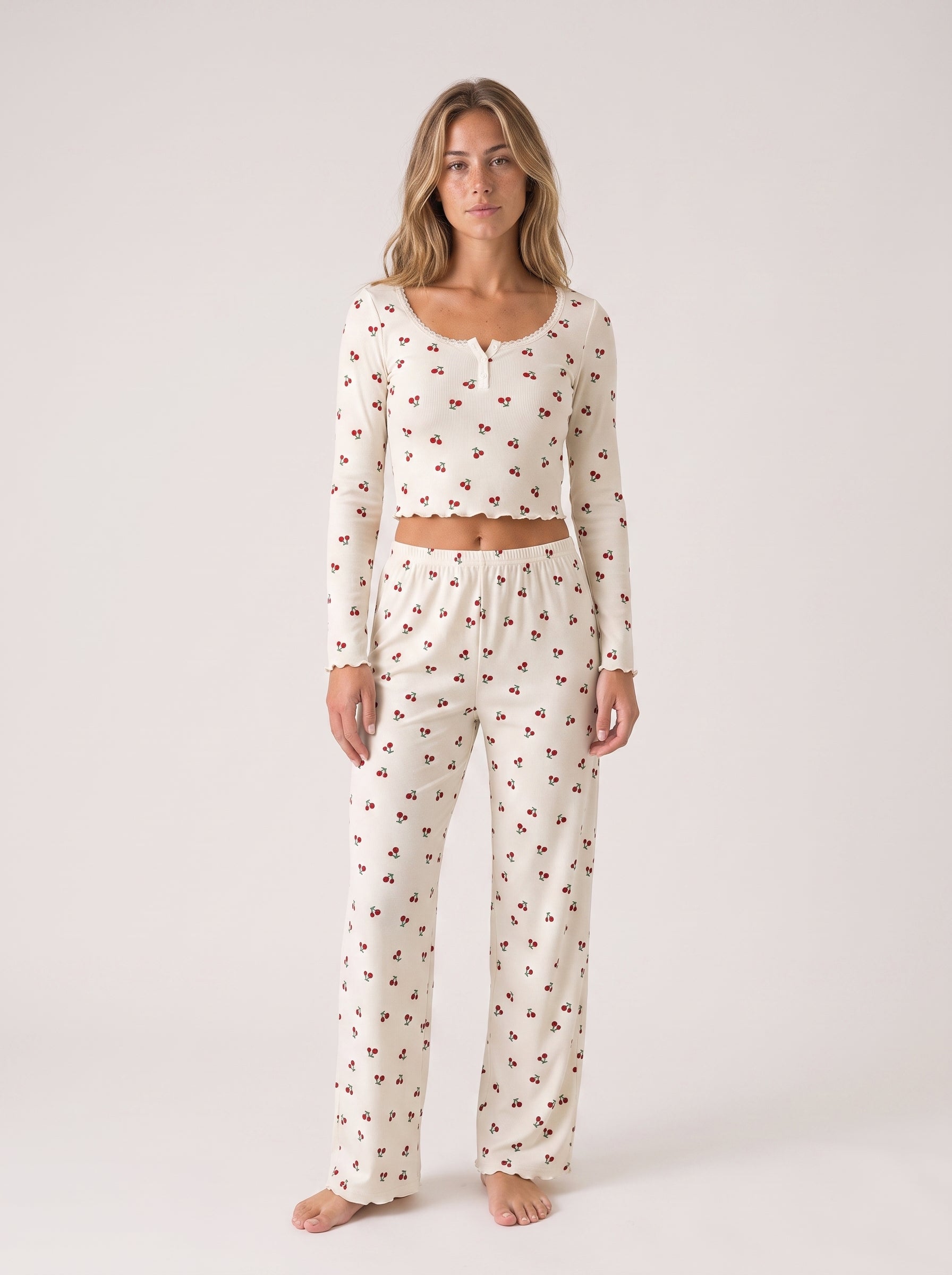 Cerise Lounge Set, cherry-print lounge set, view 6