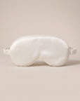 Nuit Sleep Mask in white, satin sleep mask with a contoured nose panel and adjustable strap