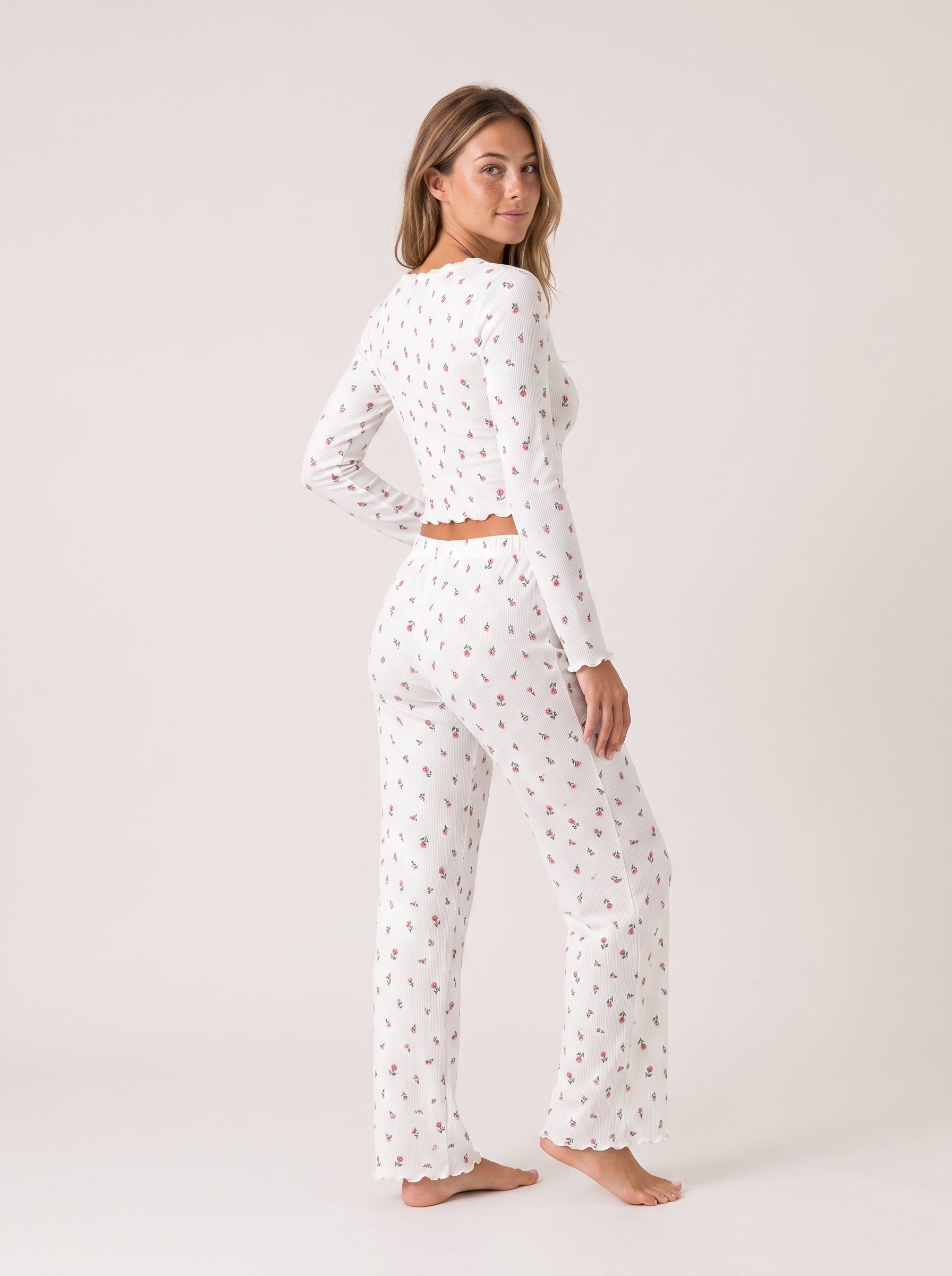 Camille Lounge Set, floral-print lounge set, view 3