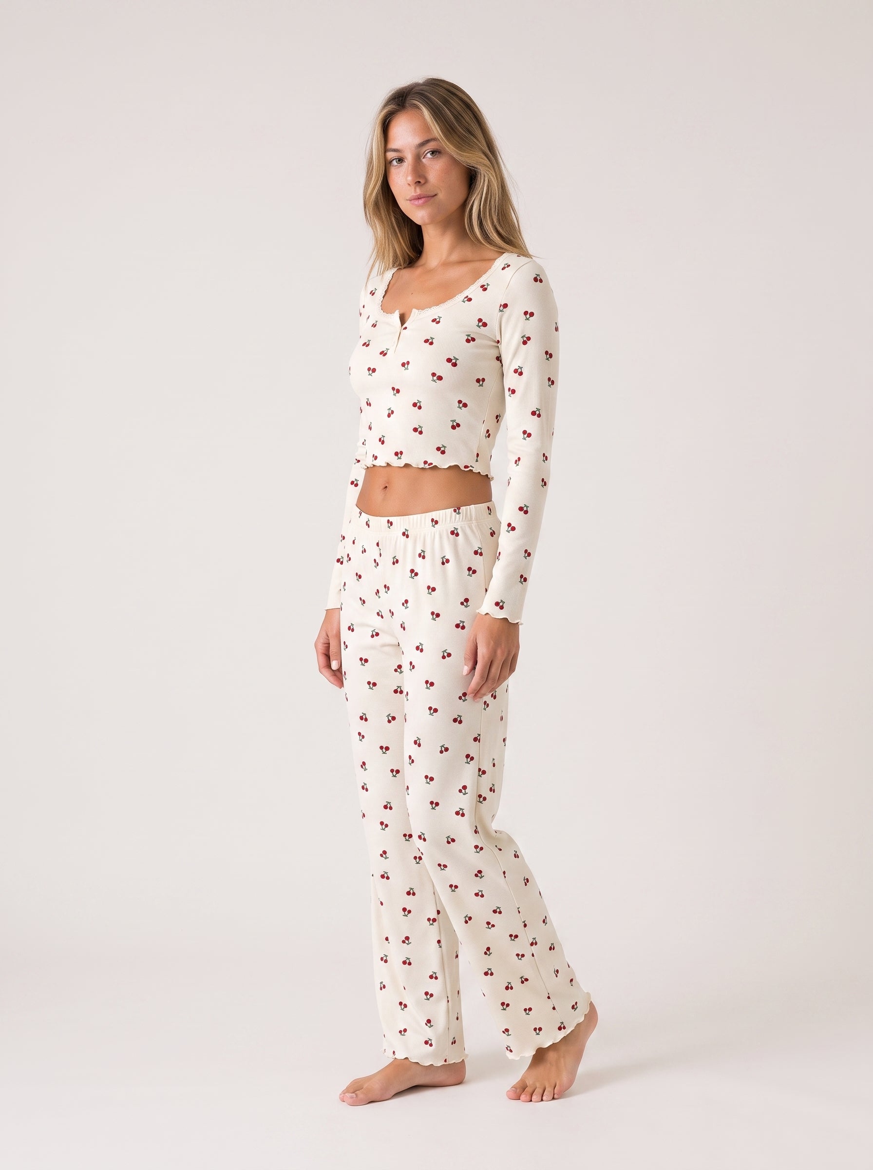 Cerise Lounge Set, cherry-print lounge set, view 7